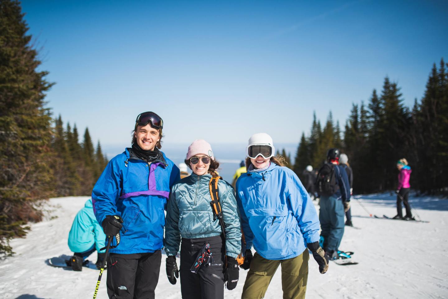 students on hill of le massif while on a school outing ski