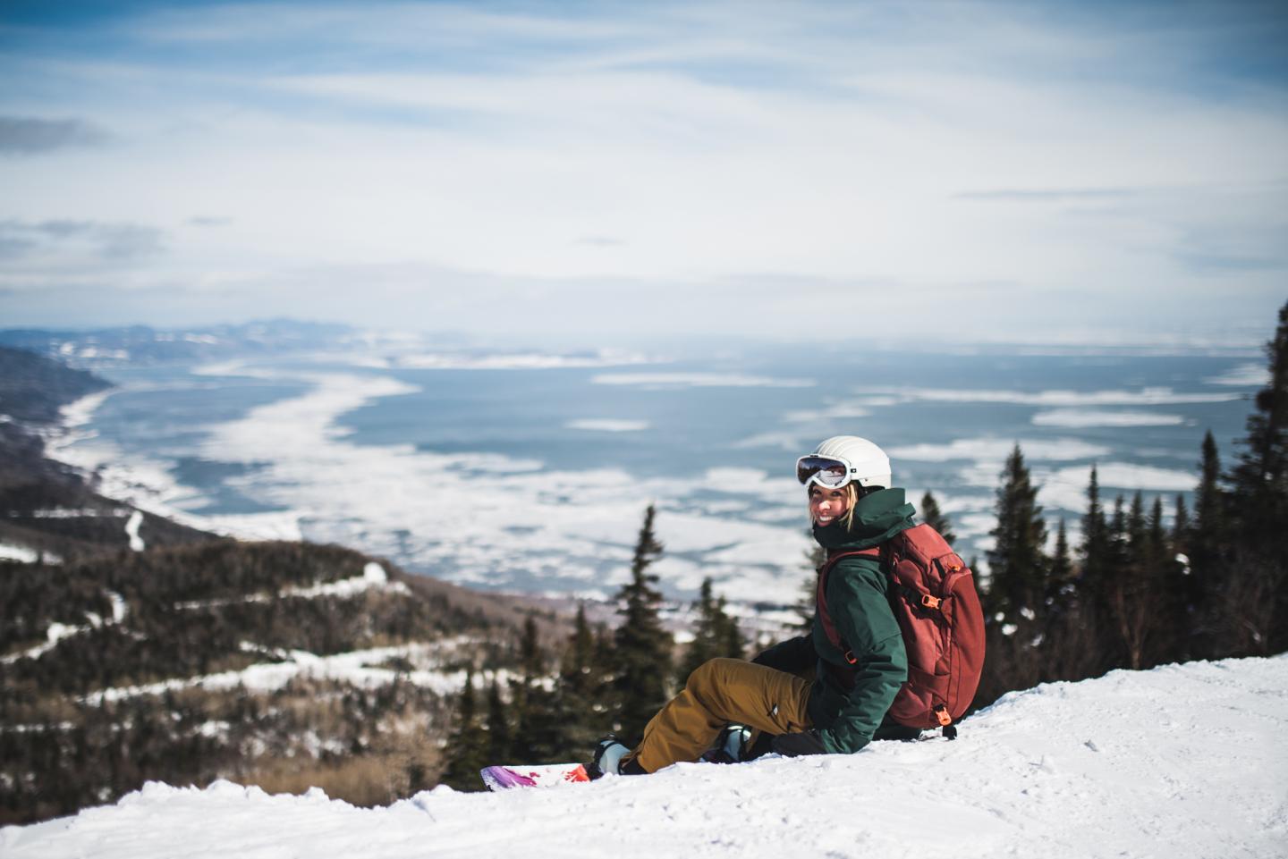 Snowboarding over the St-Laurent