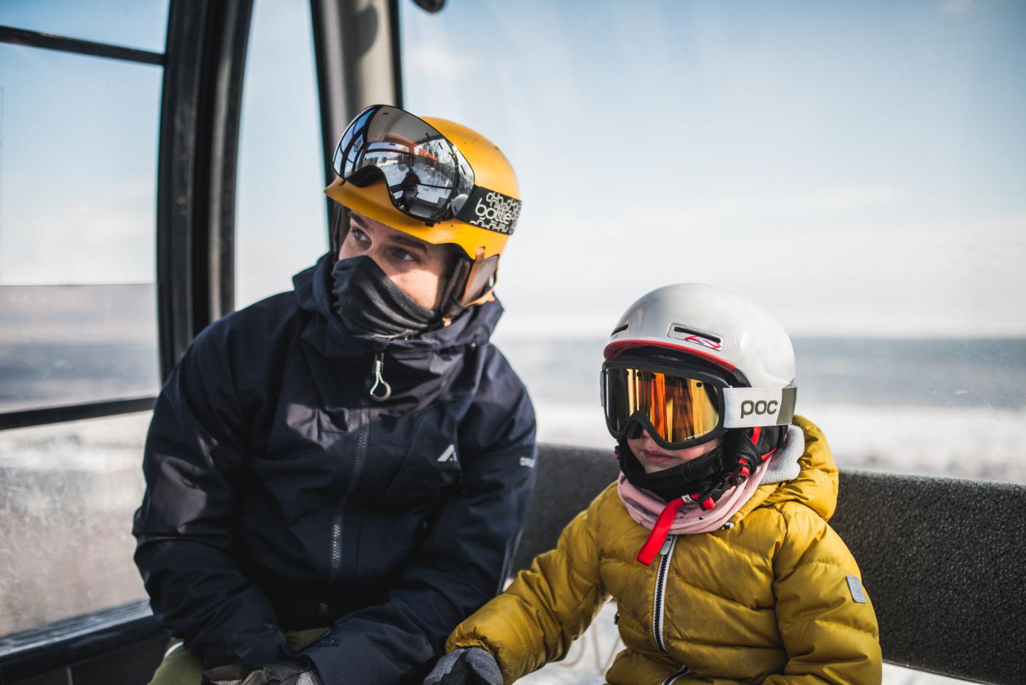 Télécabine en famille