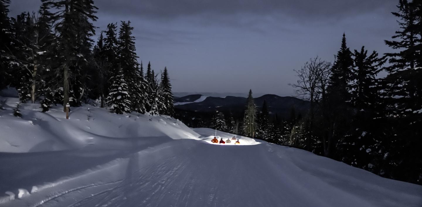 Luge nocturne au Massif