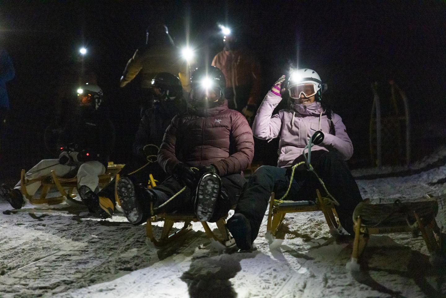 Luge nocturne au Massif
