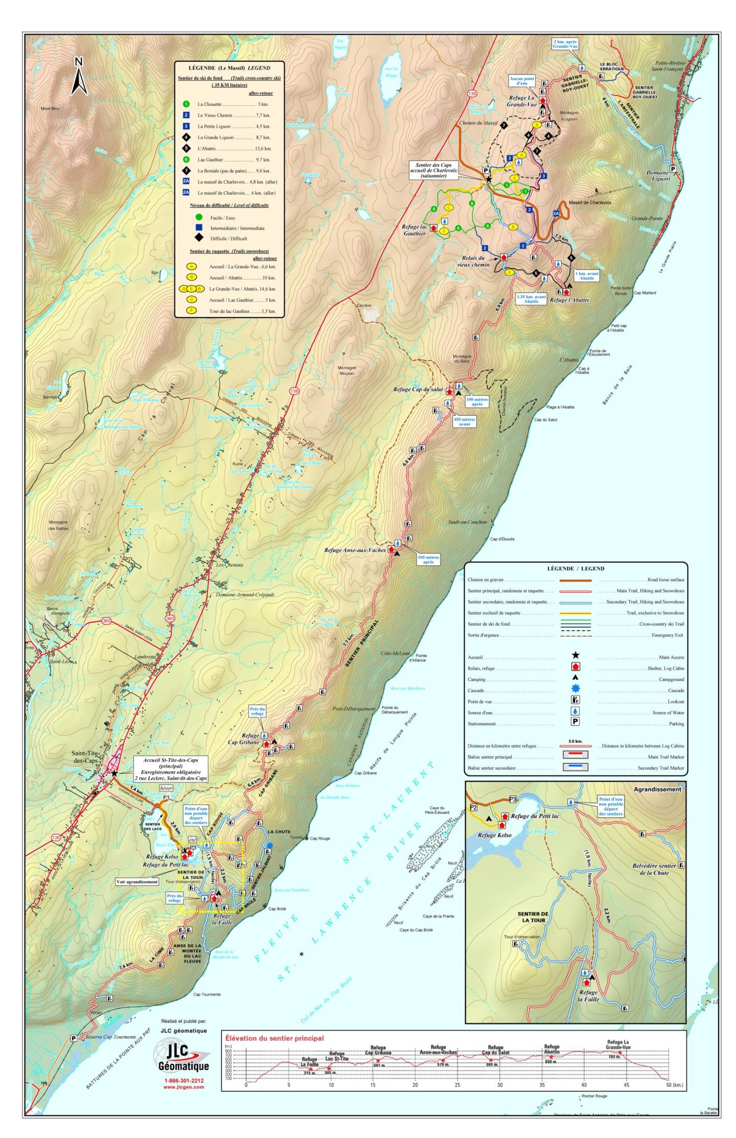 Carte topographique colorée avec routes et légende détaillée.